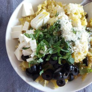 Pasta con albahaca